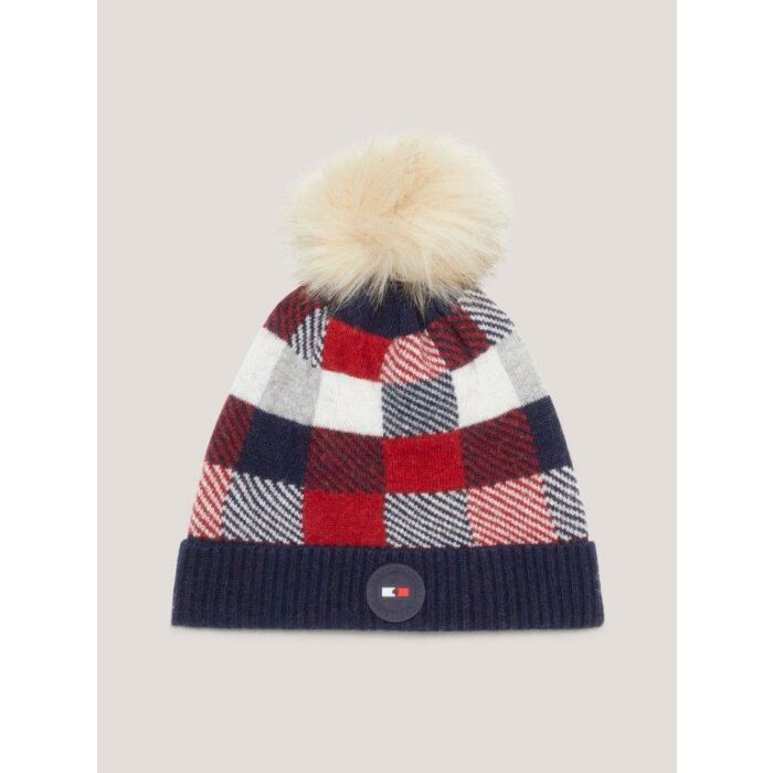 Muts Tommy Hilfiger Check Knit Pom Pom Multi