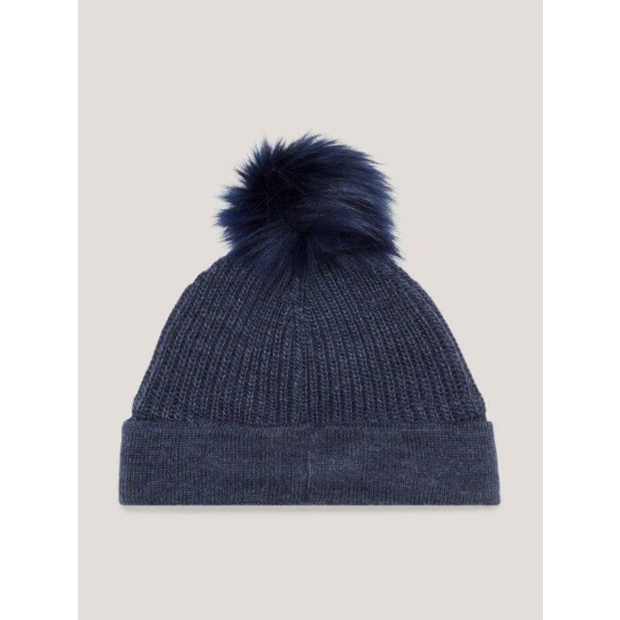 Muts Tommy Hilfiger Rib-Knit Pom Pom Indigo Blue