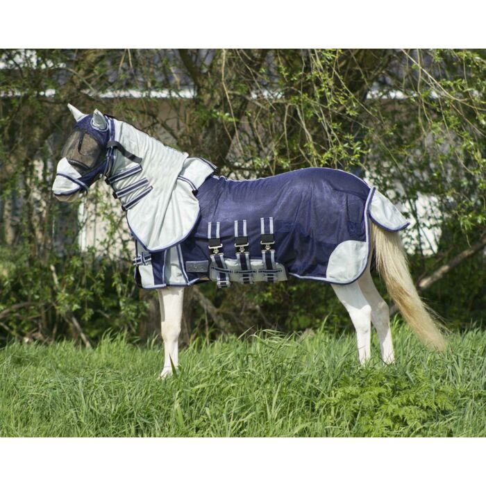 Vliegendeken QHP Falabella Blauw 60/90 cm Vliegendeken QHP Falabella Blauw 60/90 cm