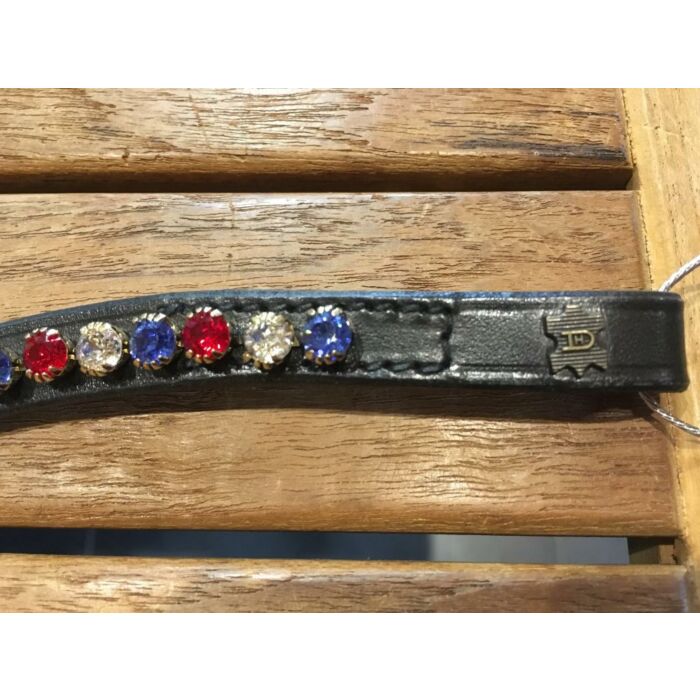 Döbert Frontriem Gebogen Zwart-Rood/Wit/Blauw Full