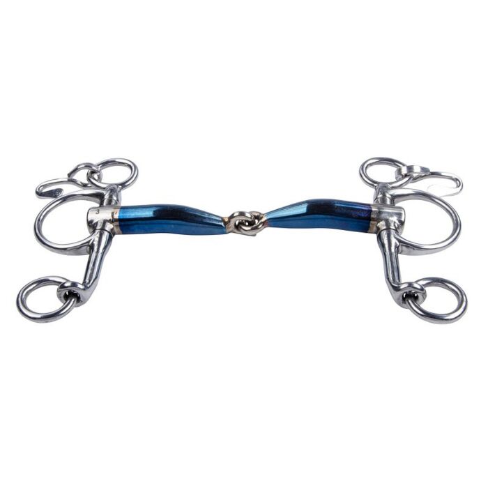 Pessoa Bit Trust Equestrian Sweet Iron Dubbel Gebroken 16 mm Blauw 12.5 cm