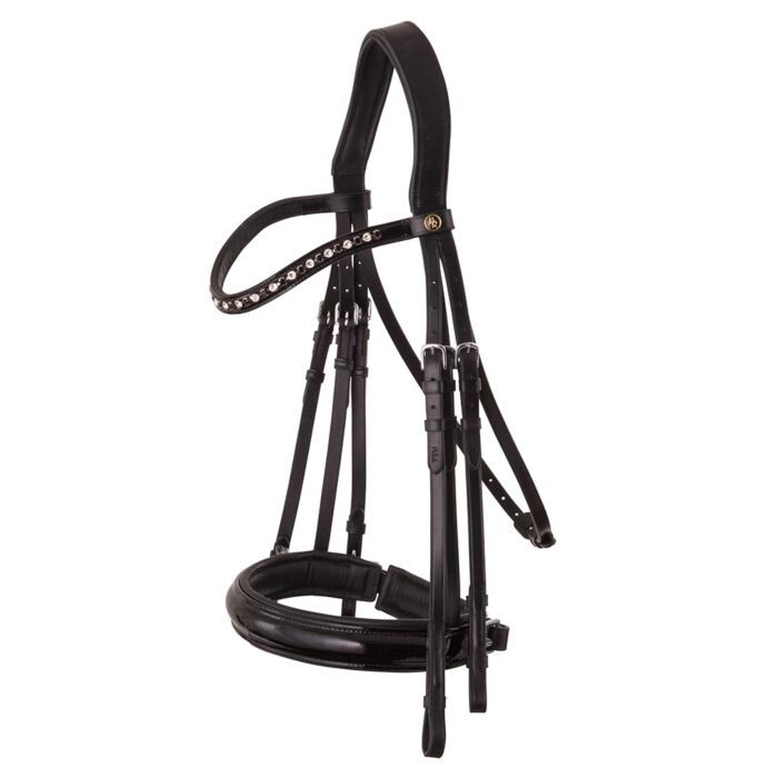 Stang en trens hoofdstel BR Wendover Zwart/Grijs Cob Stang en trens hoofdstel BR Wendover Zwart/Grijs Cob