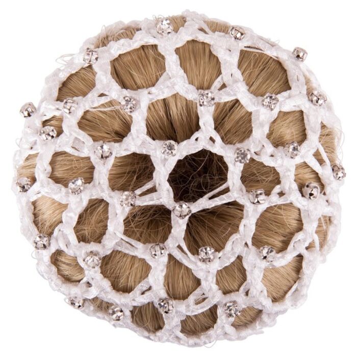 BR Knotnet Met Grote Mazen En Diamantstenen Wit BR Knotnet Met Grote Mazen En Diamantstenen Wit