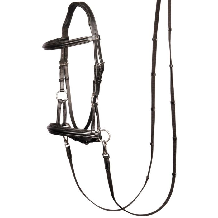 Hoofdstel Harry's Horse Bitloos Sidepull Zwart Cob Hoofdstel Harry's Horse Bitloos Sidepull Zwart Cob