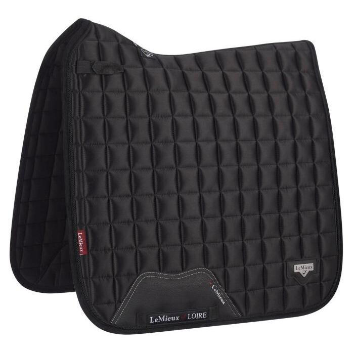 Zadeldekje LeMieux Loire Classic Satin Dressage Square zwart L Zadeldekje LeMieux Loire Classic Satin Dressage Square zwart L