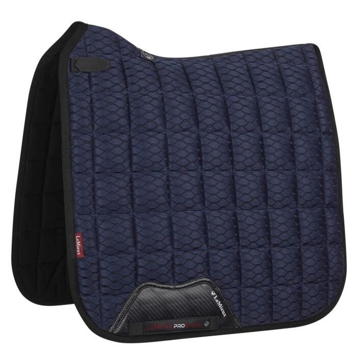 Zadeldekje LeMieux Carbon Mesh Air Dressage Square blauw L Zadeldekje LeMieux Carbon Mesh Air Dressage Square blauw L