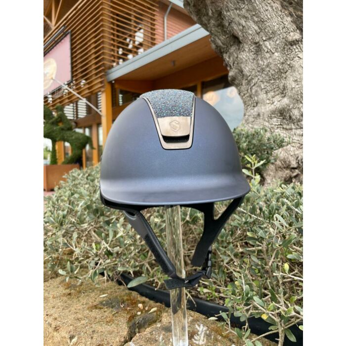 Cap Samshield Shadowmatt met Crystal top blauw M