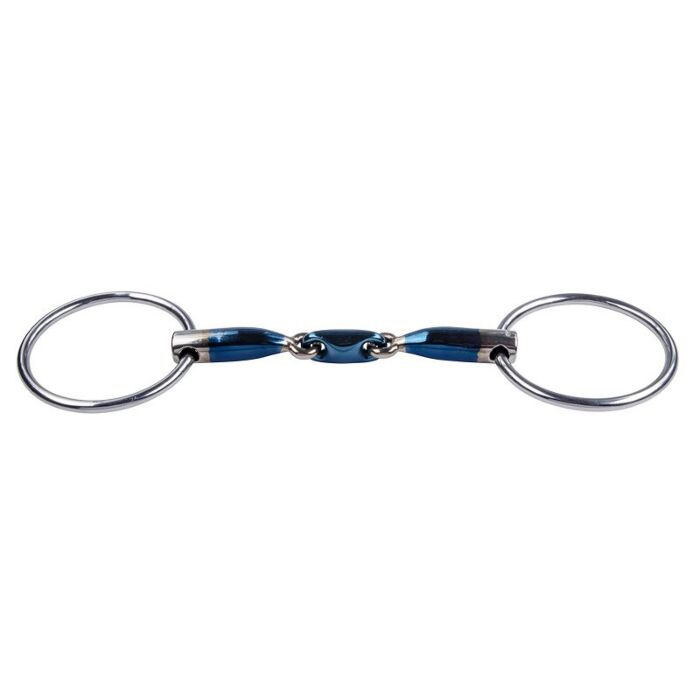 Watertrens Trust Equestrian Sweet Iron Elliptisch Dubbel Gebroken 16 mm Blauw 11.5 cm