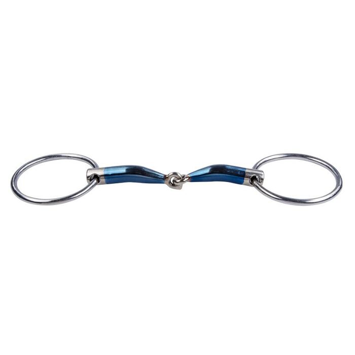 Watertrens Trust Equestrian Sweet Iron Locked Dubbel Gebroken 16 mm Blauw 11.5 cm Watertrens Trust Equestrian Sweet Iron Locked Dubbel Gebroken 16 mm Blauw 11.5 cm