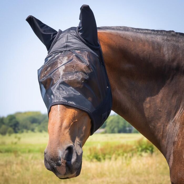 Vliegenmasker Harry's Horse Flyshield bamboo lining Black XXS