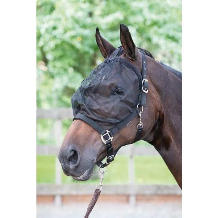 Vliegenmasker halster Harry's Horse Black Shetland