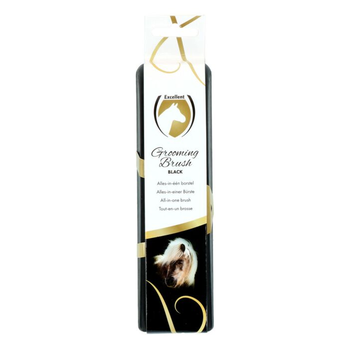 Grooming Brush Excellent Horse Zwart M