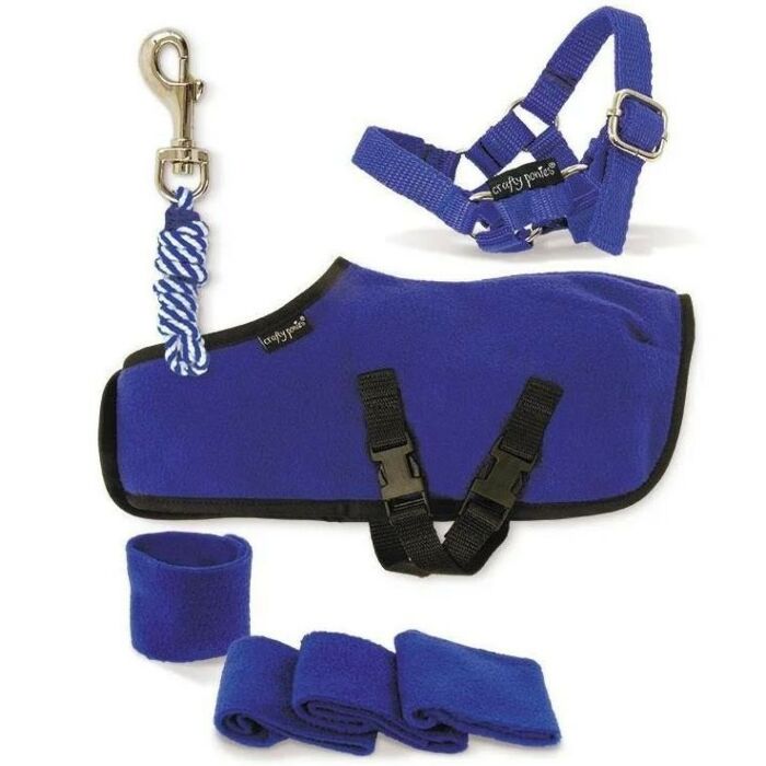 Fleecedeken set Crafty Ponies Blauw Fleecedeken set Crafty Ponies Blauw