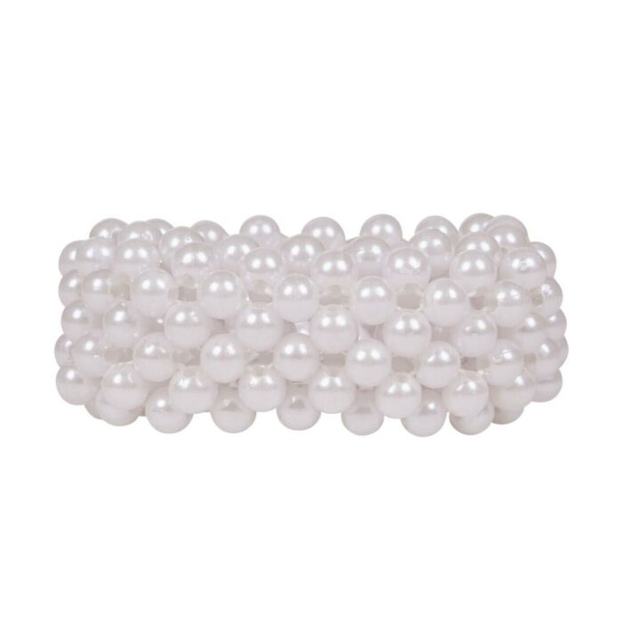Haar Scrunchie QHP Beads White