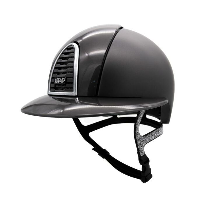 Rijhelm KEP Italia Cromo 2.0 Textile Grijs Polo Polish met Grijze Voor- en Achterzijde, Grijze Klep, Frame, Grill en Button – Maat M