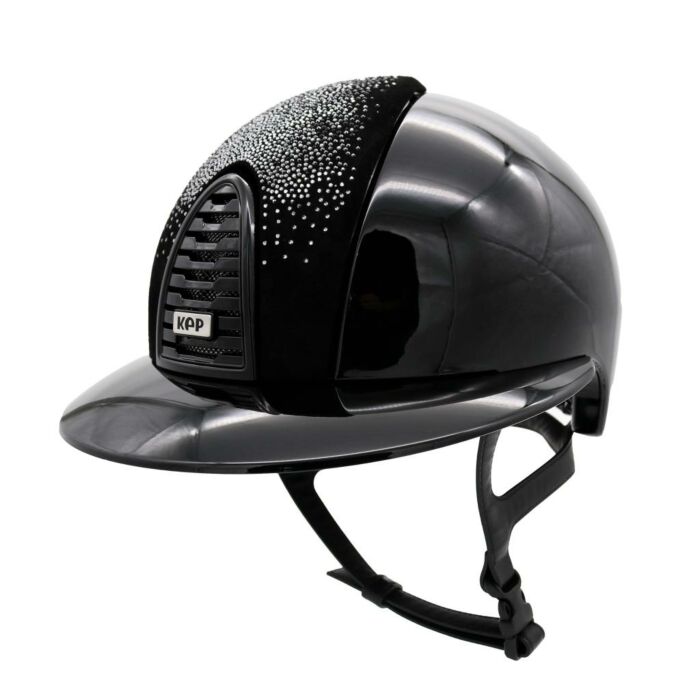 Rijhelm KEP Italia Cromo 2.0 Polo Polish Zwart met Zwart Suède & Shaded Zilver Voorzijde – Maat M  Rijhelm KEP Italia Cromo 2.0 Polo Polish Zwart met Zwart Suède & Shaded Zilver Voorzijde – Maat M