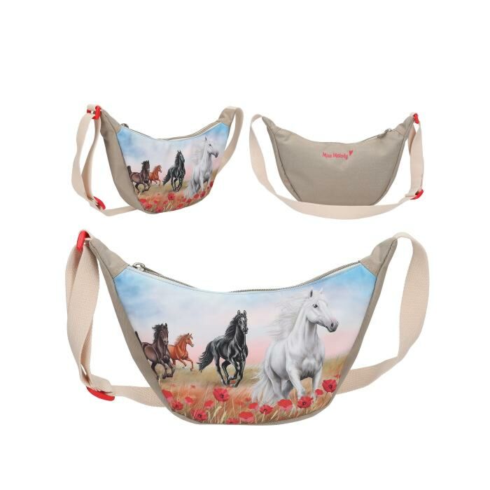 Kleine halfronde schoudertas Miss Melody Poppysand Kleine halfronde schoudertas Miss Melody Poppysand