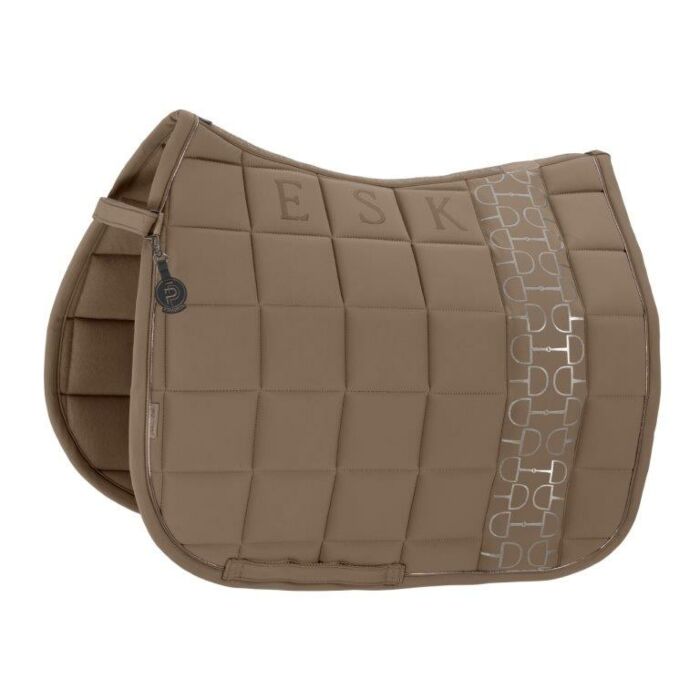 Zadeldekje dressuur Eskadron Platinum Biq Square Softshell Smokey taupe Full
