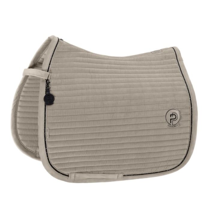 Zadeldekje dressuur Eskadron Platinum Velvet Crystal Pale Grey Full