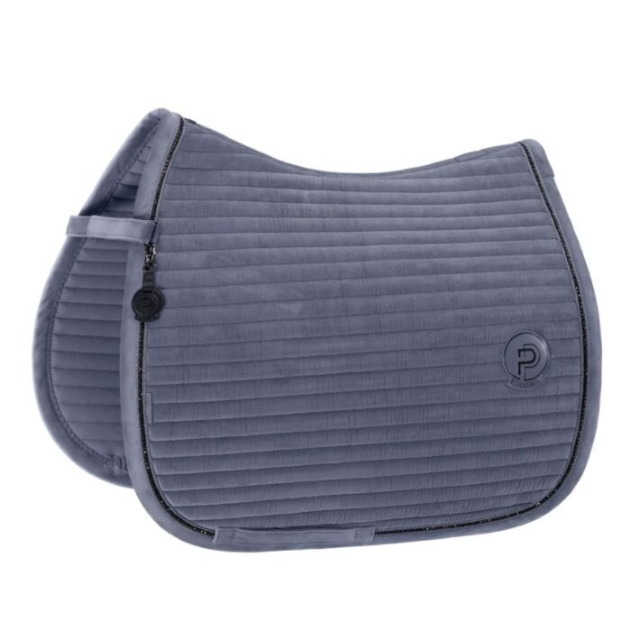 Zadeldekje dressuur Eskadron Platinum Velvet Crystal Slate Blue Full