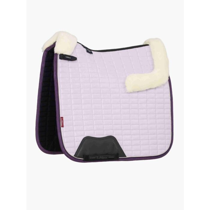 Zadeldek LeMieux Merino+ Suede Dressage Square Lilac L