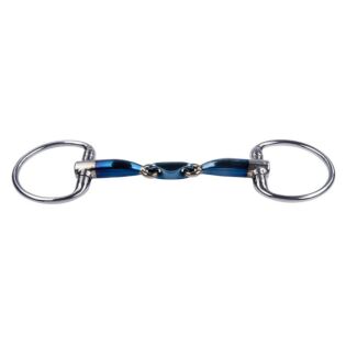 Bustrens Trust Equestrian Sweet Iron Elliptisch Dubbel Gebroken 16 mm Blauw 12.5 cm