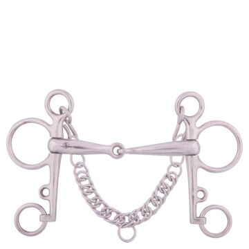 Br Pelham Enkelgebroken Massief Rvs 18mm 12,5 cm