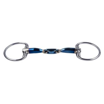 Bustrens Trust Equestrian Sweet Iron Elliptisch Dubbel Gebroken 16 mm Blauw 11.5 cm