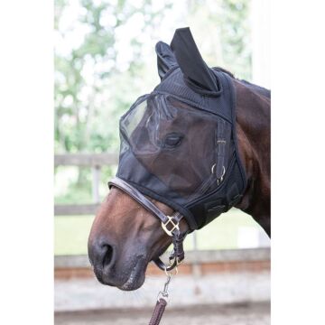 Vliegenmasker Harry's Horse Flyshield zwart L