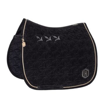 Zadeldekje dressuur Eskadron Heritage Velour Emblem Black Full