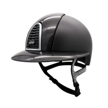Rijhelm KEP Italia Cromo 2.0 Textile Grijs Polo Polish met Grijze Voor- en Achterzijde, Grijze Klep, Frame, Grill en Button – Maat M