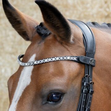 Frontriem Harry's Horse Diamond Pearl Zilver Full