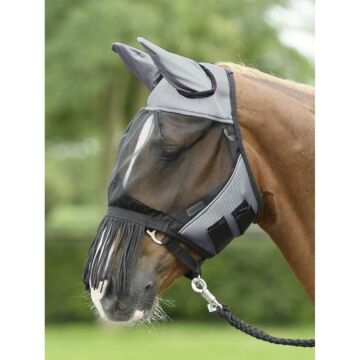Vliegenmasker Busse Fly cover Fransen grijs/zwart Vliegenmasker Busse Fly cover Fransen grijs/zwart