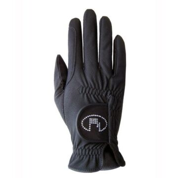 Paardrijhandschoen Roeckl Lisboa grip swarovski Zwart
