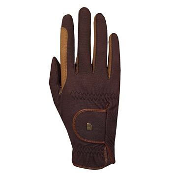 Paardrijhandschoen Roeckl Malta grip bicolor Mocca/Caramel