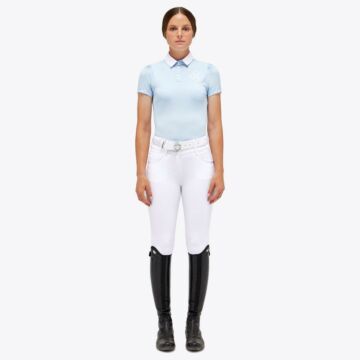 Trainingsshirt Cavalleria Toscana Piquè Puff Sleeve Lichtblauw
