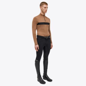 Trainingsshirt Cavalleria Toscana Tech Wool Mock Turtleneck Taupe