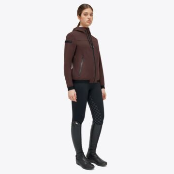 Softshell vest Cavalleria Toscana Velvet Hooded Full Zip Dark brown