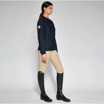 Trui Cavalleria Toscana Diagonal Weave Crew Neck Navy