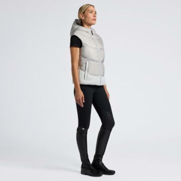 Bodywarmer Cavalleria Toscana Down Padded Nylon Lichtgrijs