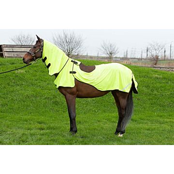 Vliegendeken Harry's Horse Mesh Pro Riding Reflective Geel 