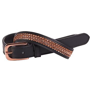 Riem Harry's Horse Leder Crystal Zwart-Rosegold