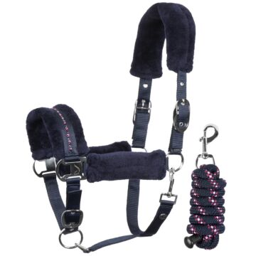 Halsterset Harry's Horse Denici Cavalli Purple Passion Satin Peacoat