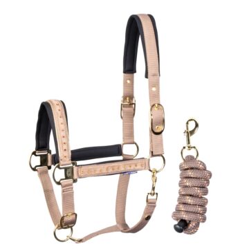 Halsterset Harry's Horse Crystal Taupe Grey