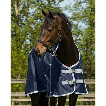 Regendeken QHP Turnout Fleece blauw