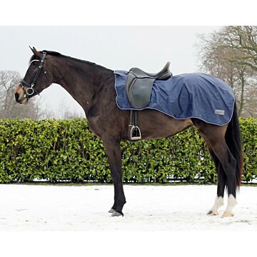 Uitrijdeken QHP met fleece voering blauw