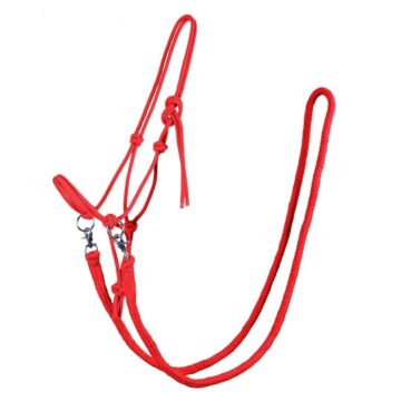 Touwhalster met teugel QHP Fel rood