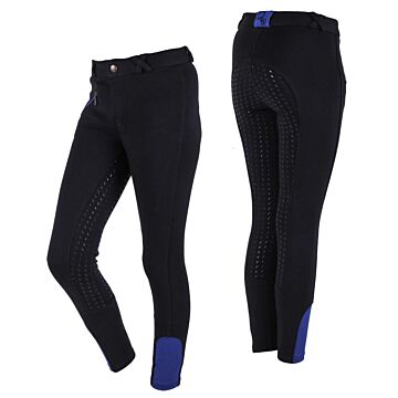 Rijbroek QHP Junior anti-slip zitvlak Zwart