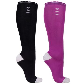 Sokken QHP Lissie Black/Popping 