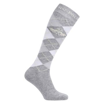 Sokken HV Polo Argyle Grey melange - Optical white